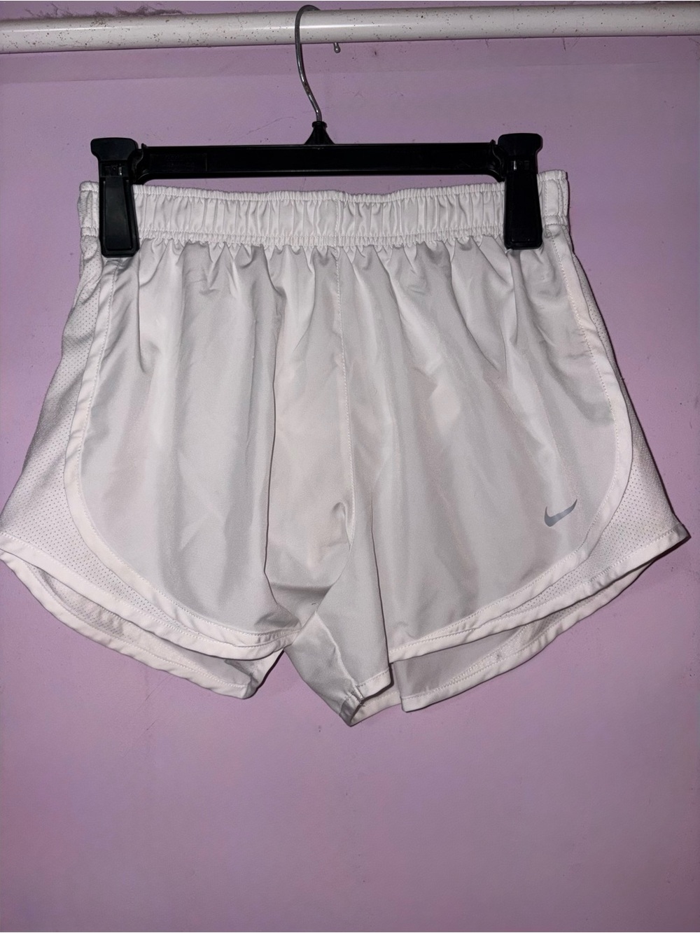 Nike White Women’s Athletic Running Shorts with Mesh Side Panels